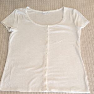Gap Scoop Neck Button Down Tee Shirt